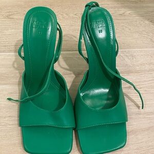 Zara Green Matchstick Heels